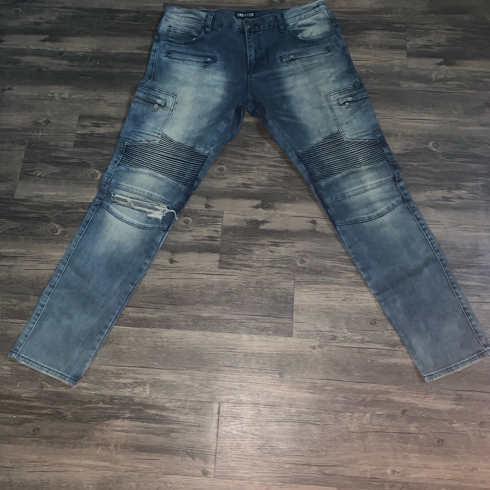 Embellish Straight Cut Jeans